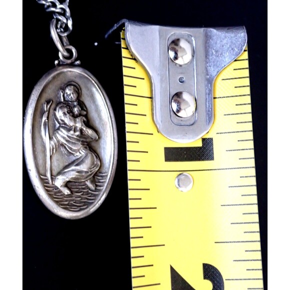 Sterling Silver Theda Saint Christopher Men's Pendant on 24" Chain 25.72 grams - Picture 4 of 13